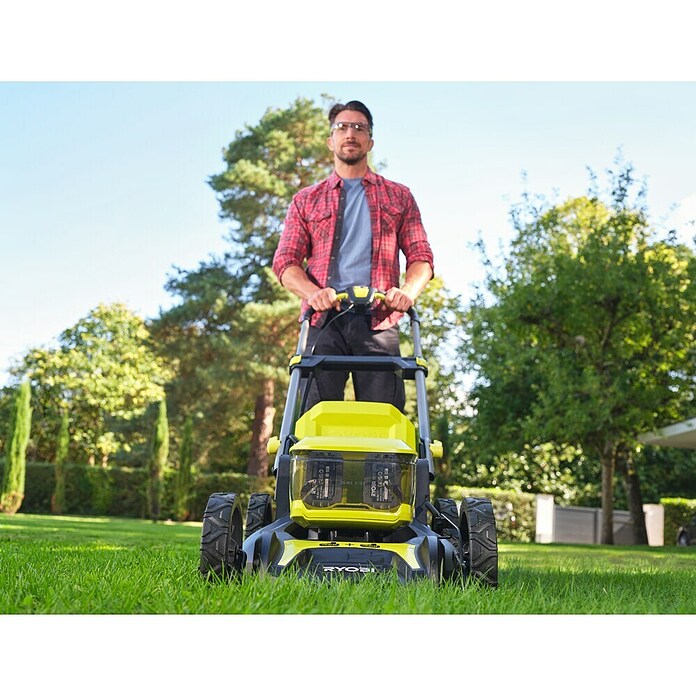 Ryobi ONE+ Akku-Rasenmäher RY18LMX46A-0 (18 V, Ohne Akku, 5 Ah, Schnittbreite: 46 cm) | BAUHAUS