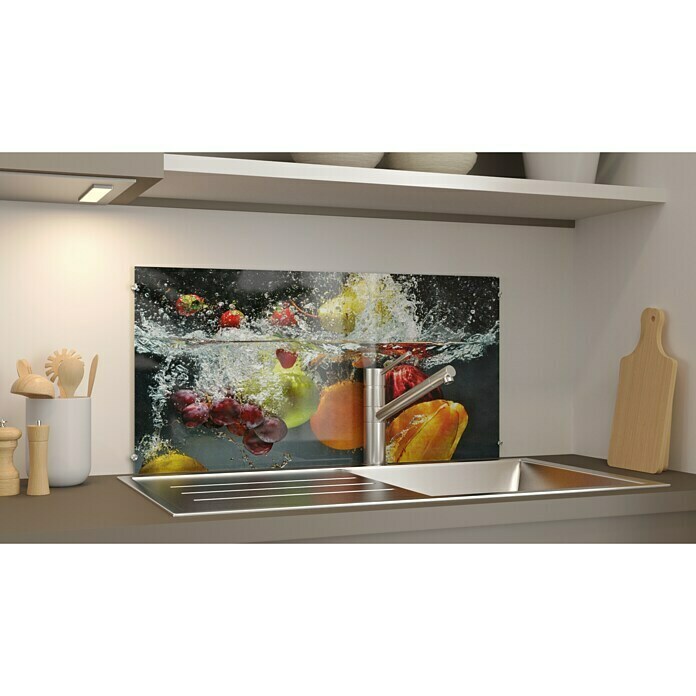 CUCINE KüchenrückwandFruit Splash, 80 x 40 cm, Stärke: 6 mm, Einscheibensicherheitsglas (ESG) Left Side View