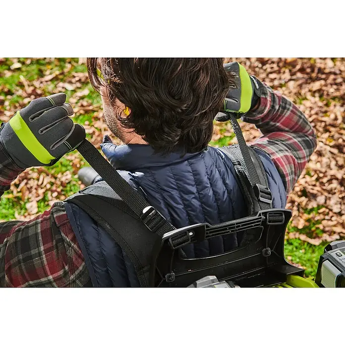 Ryobi Max Power Akku-Laubbläser RY36BPXB-0 Whisper - Ohne Akku, Blasgeschwindigkeit: 277 km/h, Blasleistung: 20,2 m³/min - Die Ryobi Akku-Rückenspritze mit verstellbaren Trägern bietet Komfort und Flexibilität für Gartenarbeiten.