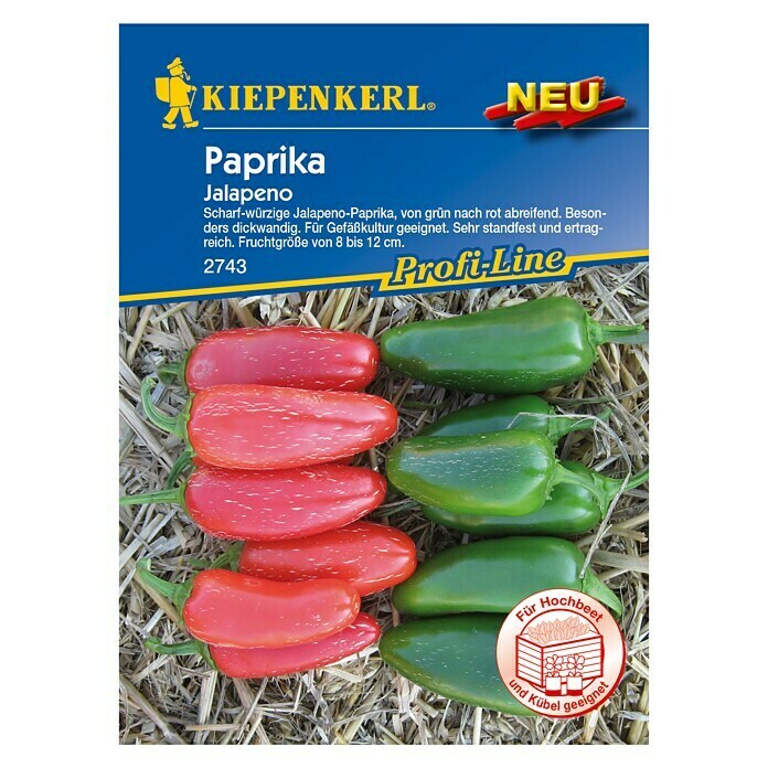 Kiepenkerl Profi-Line Gemüsesamen Blockpaprika (Jalapeno, Capsicum annuum, Erntezeit: August) | BAUHAUS