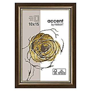 Nielsen Holzrahmen Ascot (10 x 15 cm, Dunkelbraun/Gold, Glas)