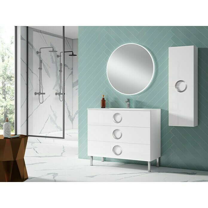 Camargue Mueble de lavabo Moon (L x An x Al: 45 x 80 x 85 cm, Blanco, Mate)
