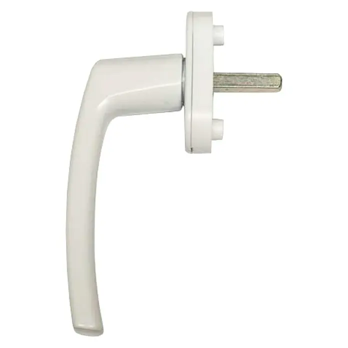 Micel Brimic Conjunto de picaporte 6806 con llave - Aluminio - Manija de ventana de plástico blanco con perno metálico. Ideal para ventanas y puertas, duradera y resistente.