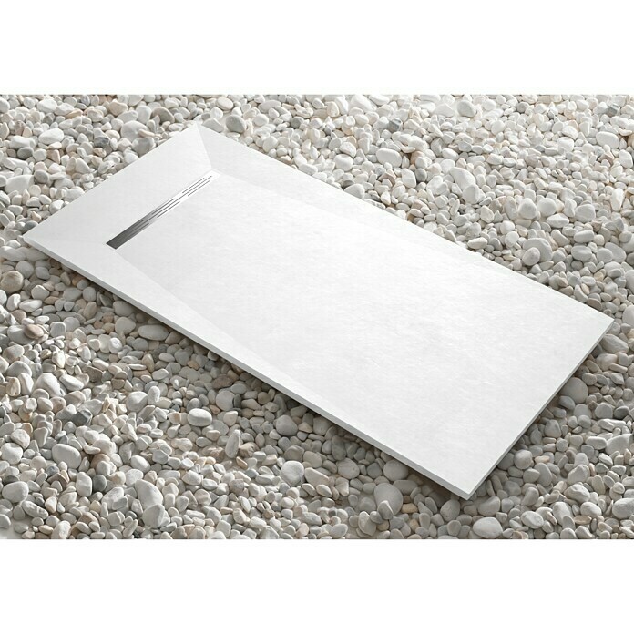 Camargue Plato de ducha Adriatic (L x An: 80 x 120 cm, Piedra artificial, Blanco)