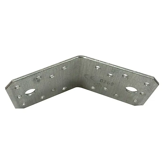 Stabilit Conector en ángulo - L x An: 70 x 70 mm, Acero - Soporte de ángulo metálico con agujeros para fijación, ideal para construcciones de madera y reparaciones.