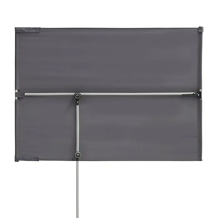 Doppler Active Balkonschirm - Anthrazit, Bespannungsmaß (L x B): 180 x 130 cm - Bild einer grauen Seitenmarkise. Die ausziehbare Markise bietet Privatsphäre und Windschutz im Außenbereich und schützt vor Sonne.
