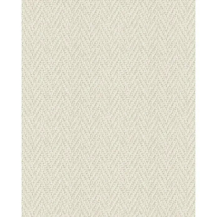 Marburg Loft Vliestapete Fischgrät-Textilstruktur - Beige/Braun, Grafisch, 10,05 x 0,53 m - Nahaufnahme eines eleganten, cremefarbenen Stoffes mit einem feinen, diagonalen Fischgrätmuster, ideal für stilvolle Möbelbezüge und Dekorationen.
