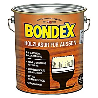 Bondex Holzlasur für Außen (Rio-Palisander, Seidenmatt, 4 l, Lösemittelbasiert)