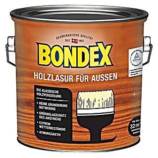 Bondex Holzlasur für Außen (Kastanie, Seidenmatt, 2,5 l, Lösemittelbasiert)