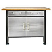 Werkbank mit Schubladen & Unterschrank (L x B x H: 61 x 122 x 95 cm, 2 Schubladen)