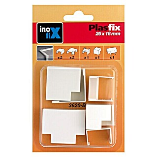 Inofix Plasfix Kit de accesorios para canaleta (Blanco, An x Al: 2,5 x 1,6 cm, 7 ud.)