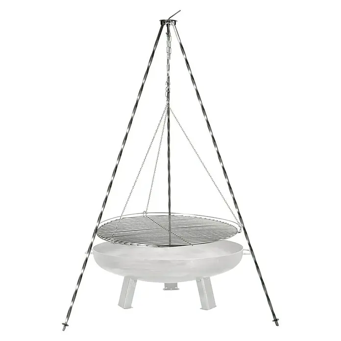 Buschbeck Schwenkgrill - Passend für: Buschbeck Feuerschale Ø 80 - 100 cm - Einzigartige Feuerschale mit Grillfunktion. Das robuste Design mit Dreibeinstativ sorgt für ein besonderes Ambiente im Garten.