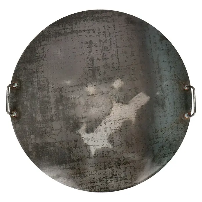 Buschbeck Tapa de tambor para barbacoa - Diámetro del brasero: 80 cm, Hierro - Plancha de metal gris con asas. Ideal para aventuras culinarias al aire libre y para preparar deliciosas comidas en la parrilla.