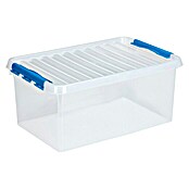 Sunware Aufbewahrungsbox (L x B x H: 60 x 40 x 26 cm, Kunststoff, Transparent, Farbe Griff: Blau)