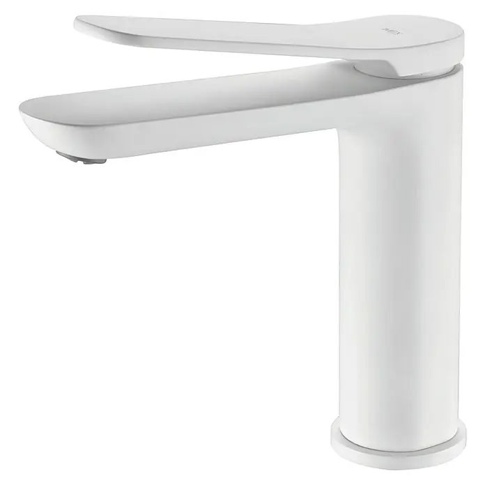 Imex Dinamarca Grifo de lavabo - Blanco - Elegante grifo blanco mate. Este diseño moderno presenta líneas limpias y un acabado de alta calidad.