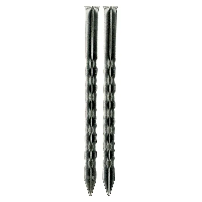 Stabilit Zelthering18 cm, Gewellt, 10 Stk. - Zwei Metallanker für den sicheren Halt. Ideal für Bauprojekte und Befestigungen aller Art.