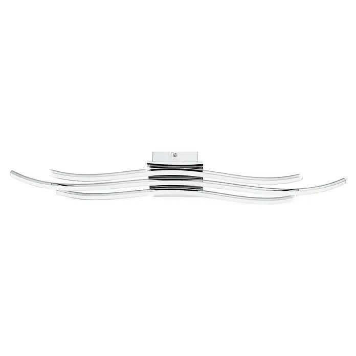 Eglo LED-Wand- & Deckenleuchte Roncade - 26 W, L x B x H: 65 x 13 x 4,5 cm, Chrom, Warmweiß - Elegante Chrom-Deckenleuchte mit geschwungenen Armen. Diese stilvolle Lampe sorgt für modernes Flair in jedem Raum und bietet helles, angenehmes Licht.