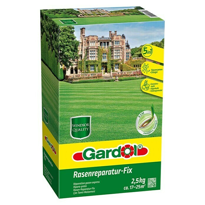 Gardol Windsor Rasen-Reparatur Fix (2,5 kg, Inhalt ausreichend für ca.: 17 - 25 m²)