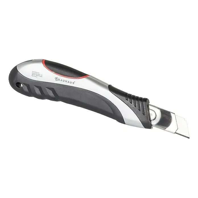 Wisent Cuttermesser - Automatischer Klingenrückzug, Abbrechklinge, Klingenbreite: 18 mm - Ein scharfes Cuttermesser von Bauhaus, ideal für präzise Schnitte. Das Werkzeug verfügt über einen ergonomischen Griff für Komfort und Kontrolle.