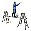 Sprossen-Gelenk-Teleskopleiter (Arbeitshöhe: 6,05 m, 4 x 5 Sprossen, Treppenfunktion, Aluminium)