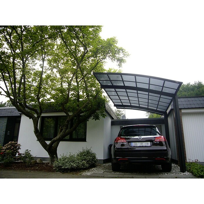 Ximax Carport Portoforte 110 (4,9 x 2,7 m, Einfahrtshöhe: Max. 2,2 m, Mattbraun, Schneelast: 137 kg/m²)