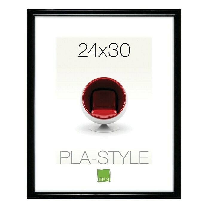 Marco de fotos Pla-Style (Negro, 24 x 30 cm, Plástico)
