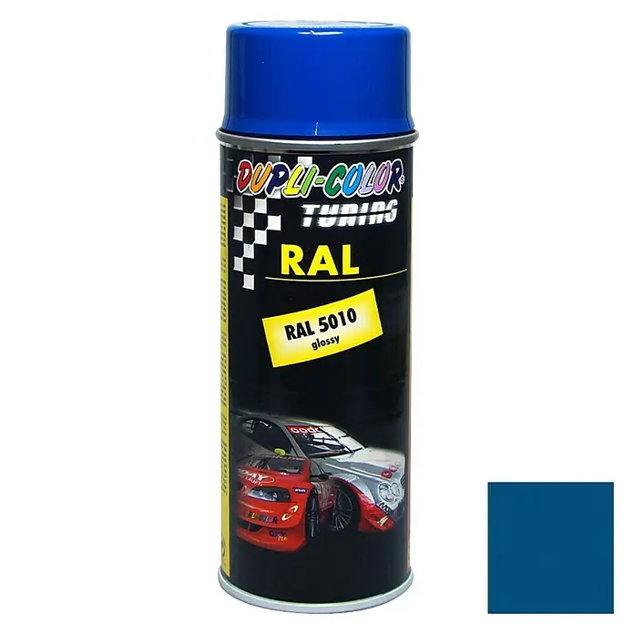 Dupli-Color Tuning Lackspray RAL 5010 - Enzianblau, Glänzend, 400 ml - Dupli-Color Tuning RAL 5010 Dose: Hochglänzender Lack für Tuning-Enthusiasten. Perfekt für Fahrzeugveredelung und individuelle Farbakzente.