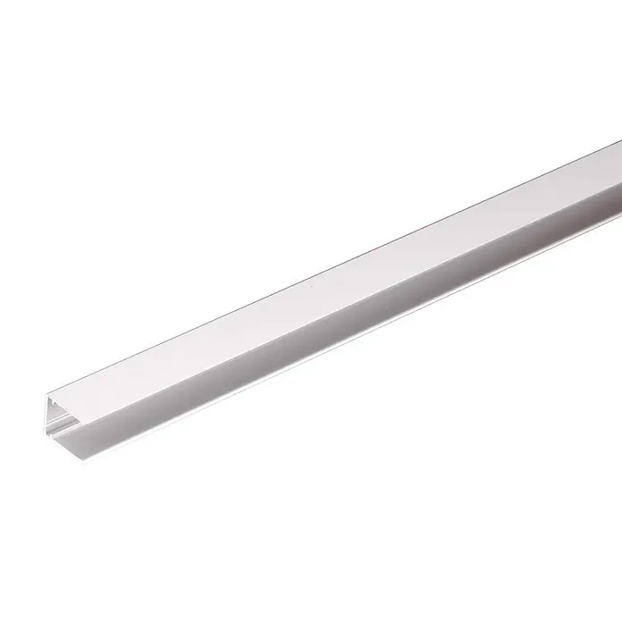 Abschlussprofil - 98 cm x 16 mm, Weiß, Geeignet für: Stegplatten 16 mm, Aluminium - Aluminium-LED-Profil mit V-Form für indirekte Beleuchtung, ideal für moderne Raumgestaltung und energieeffiziente Beleuchtungslösungen.