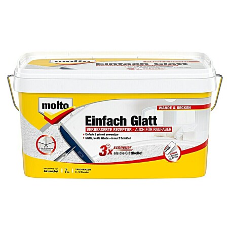 Molto Einfach Glatt Innen-Fertigspachtel (7 kg, Gebrauchsfertig, Naturweiß)