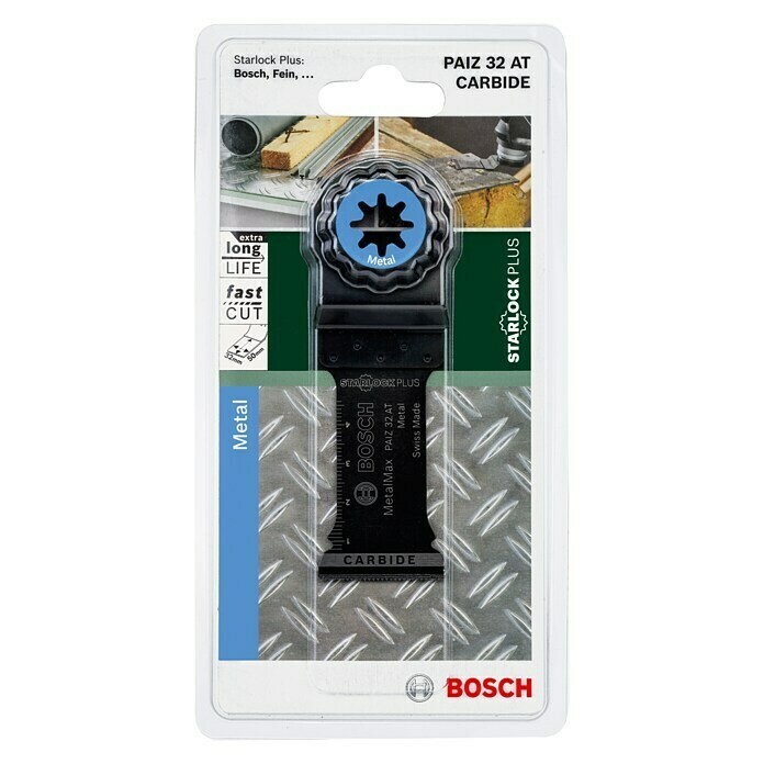 Bosch Hoja de sierra de inmersión Carbide PAIZ 32 AT (Apto para: Aluminio, 50 x 32 mm, Sistema STARLOCK-Plus)