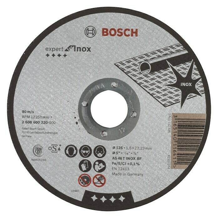 Bosch Professional Doorslijpschijf (Schijfdiameter: 125 mm, Geschikt voor: Roestvrij staal)