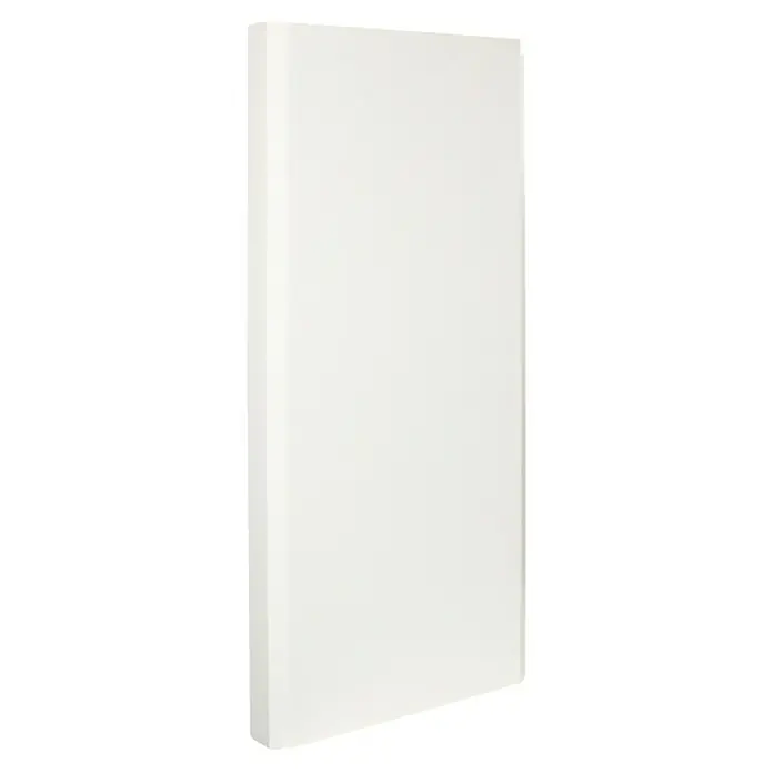 Planheizkörper - B x H: 600 x 2.000 mm, Wärmeleistung bei Vorlauftemperatur von 75 °C (D: 50): 2.220 W, Typ Heizkörper: 22 - Nahaufnahme eines weißen Buches, das auf einer dunklen Oberfläche steht. Das Produkt ist schlicht und elegant gestaltet.