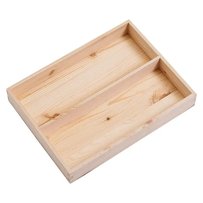 Zeller Present Tabletteinsatz L/M - L x B x H: 27 x 36 x 5 cm, Passend für: Stapelbox M & L - Hölzerne Schubladenorganizer mit zwei Fächern. Ideal für die Aufbewahrung verschiedener Gegenstände, vielseitig und robust.