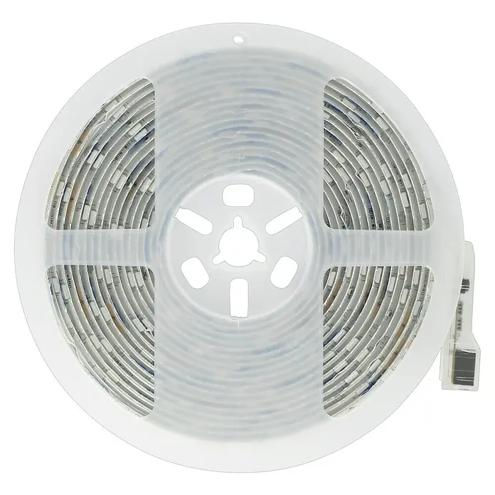 Tween Light LED-Band - Länge: 5 m, Lichtfarbe: RGB, 24 W - Eine Rolle LED-Streifen, ideal für stimmungsvolle Beleuchtung und dekorative Zwecke, auf einer weißen Spule aufgewickelt.