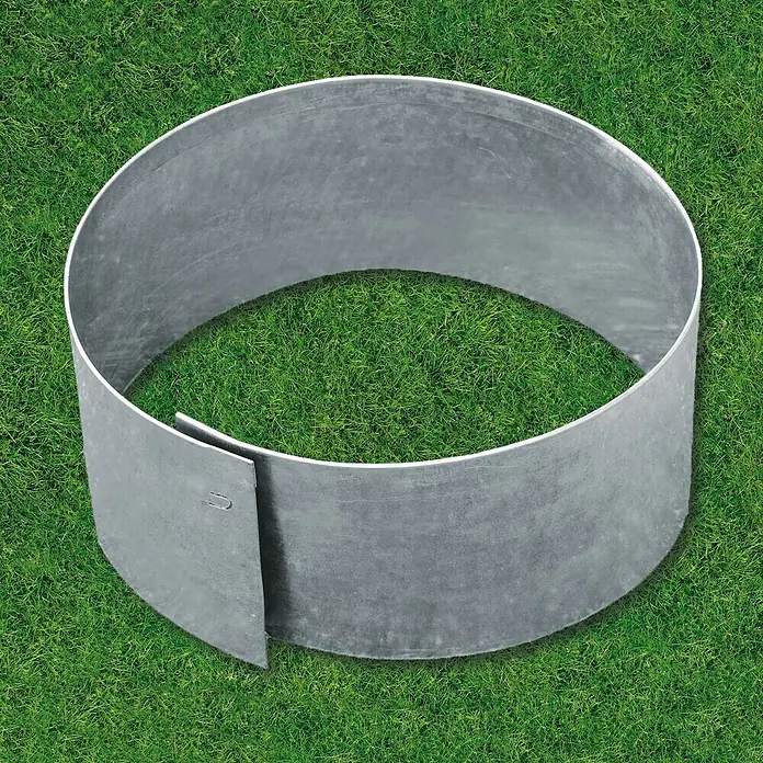 Bellissa Rasenkante Kreis - 40 x 13 cm, Stahl, Verzinkt - Metallbeetumrandung auf Rasen. Die flexible Beetumrandung aus Metall sorgt für klare Linien im Garten und hält das Beet sauber.