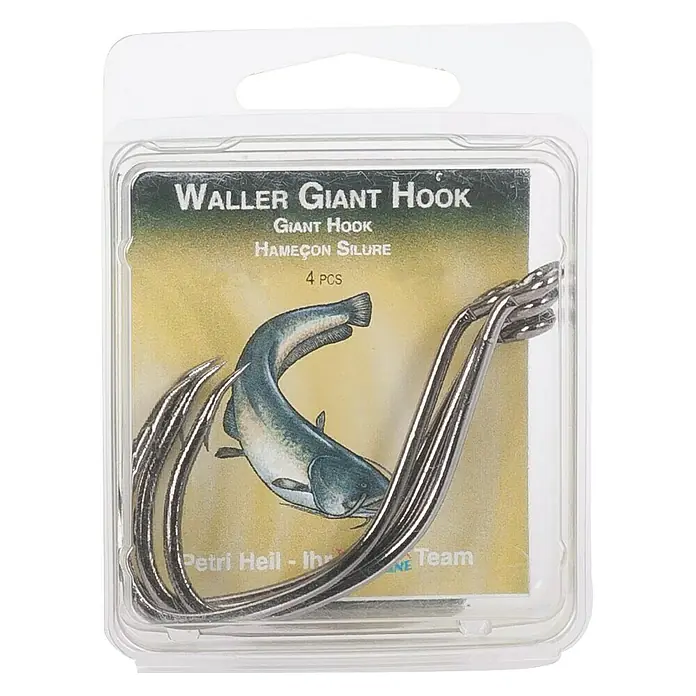 Westline Wallerhaken Giant Hook - Größe: 4/0, High Carbon-Stahl, 4 Stk., Brüniert - Waller Giant Hook: 4 Stück Riesen Angelhaken für Waller, ideal für große Fische. Perfekt zum Angeln auf Welse.