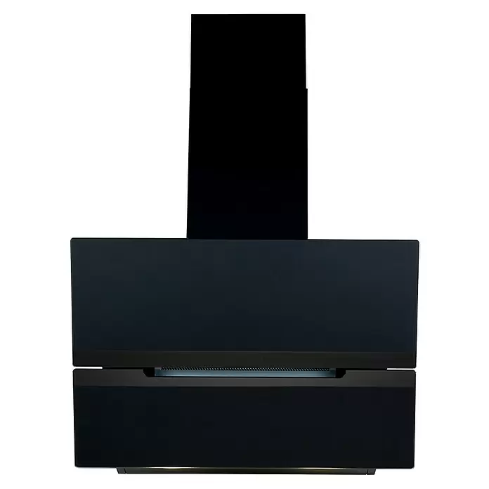 PKM Schräghaube S50-60ABP - Breite: 59,5 cm, Max. Gebläseleistung Abluftbetrieb: 580,5 m³/h, Schwarz - Elegante schwarze Wand-Dunstabzugshaube mit modernem Design und Bodenbeleuchtung.
