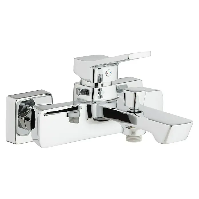 Camargue Madrid Badewannenarmatur - Chrom, Glänzend - Elegante Chrom-Badarmatur mit quadratischen Formen und Hebelgriff für moderne Badezimmer. Hochwertige Verarbeitung und zeitloses Design.