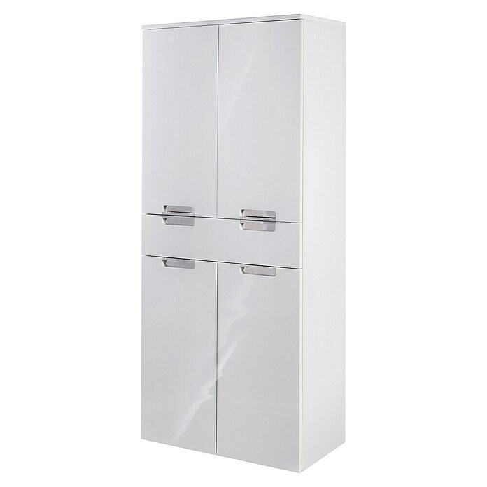 Schildmeyer Sunny Hochschrank (35 x 65 x 159 cm, Weiß glänzend)