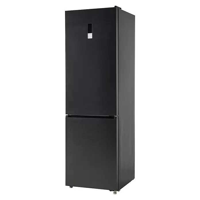 Wolkenstein Kühl-Gefrierkombination WKG456ENFDDIX - Nutzinhalt Gesamt: 456 l, 68 x 59,5 x 201 cm, Schwarz Inox-Design - Zweitüriger schwarzer Kühlschrank aus gebürstetem Metall mit Digitalanzeige.