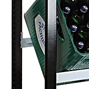 Getränkekistenregal für 12 Kisten (H x B x T: 180 x 130 x 30 cm, Stecken, Schwarz-Silber) | BAUHAUS