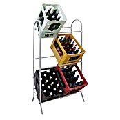 Getränkekistenregal für 6 Kisten (H x B x T: 118 x 61 x 41 cm, Silber, Metall) | BAUHAUS