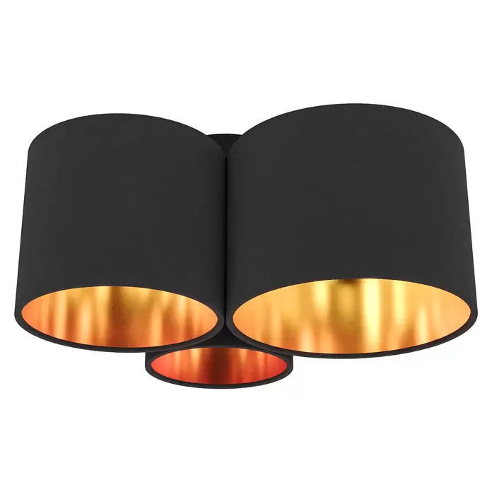 Tween Light LED-Deckenleuchte Padua - 40 W, L x B x H: 50 x 46 x 26 cm, Schwarz, Gold