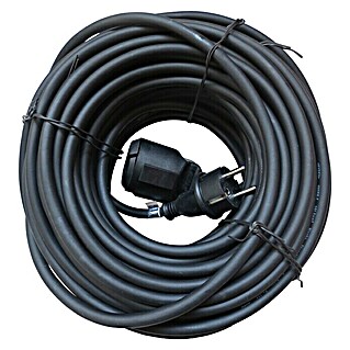 Voltomat Cable de extensión de goma (25 m, Negro, IP44, H05RR-F3G1,5)