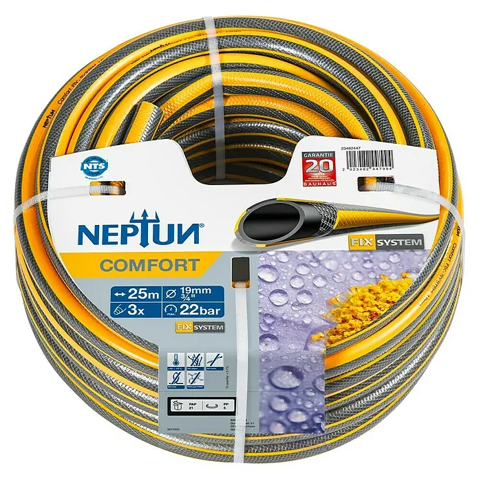 Neptun Comfort Gartenschlauch NTS - Länge: 25 m, Schlauchdurchmesser: 19 mm - Eine Rolle NEPTUN Comfort Gartenschlauch.
