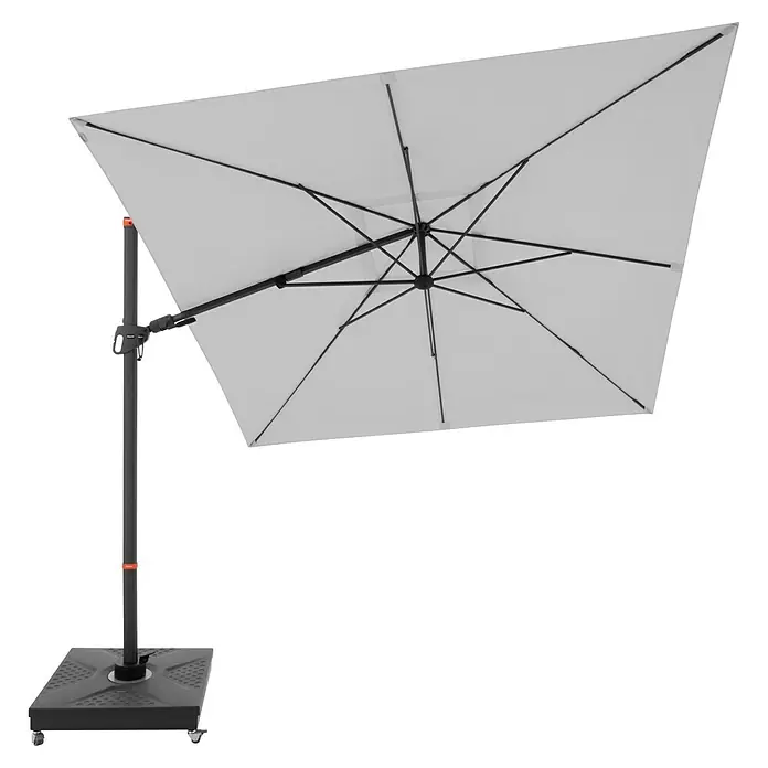 Doppler Ampelschirm myZone AX - Hellgrau, Bespannungsmaß (L x B): 280 x 280 cm - Moderner Sonnenschirm mit quadratischer Form und stabilem Ständer, ideal für Garten und Terrasse.
