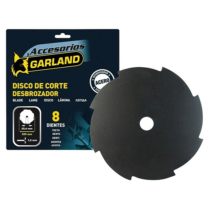 Garland Disco de corte de 8 dientes para desbrozadora (Diámetro: 25,5 cm, Específico para: Desbrozadora de más de 30 cc, 1 ud.) | BAUHAUS