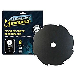 Garland Disco de corte de 8 dientes para desbrozadora (Diámetro: 25,5 cm, Específico para: Desbrozadora de más de 30 cc, 1 ud.)