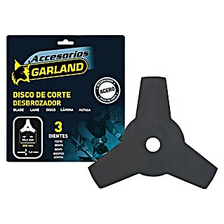Garland Disco de corte de 3 dientes para desbrozadora (Diámetro: 25,5 cm, Específico para: Desbrozadora de más de 32 cc, 1 ud.)