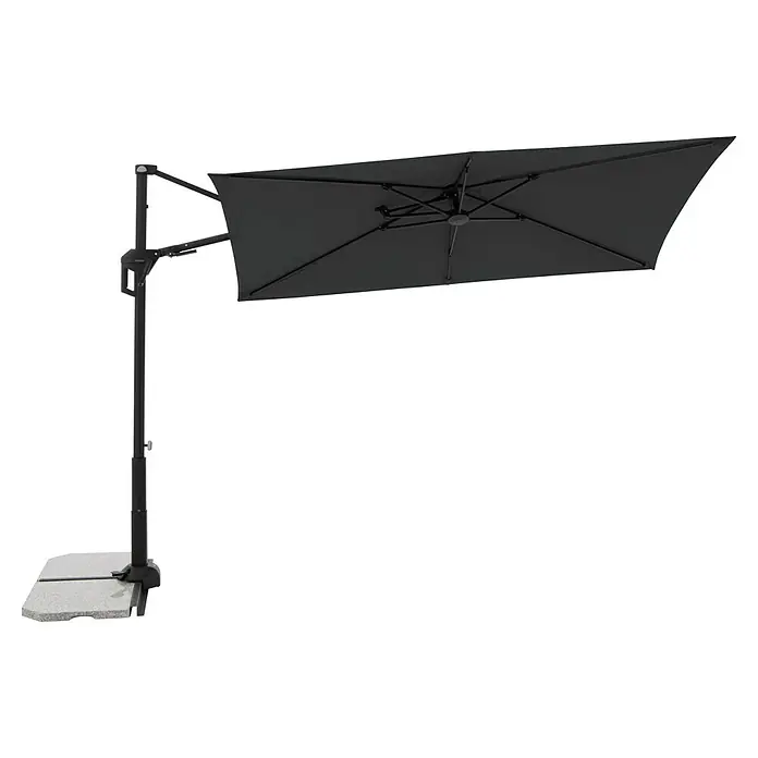Doppler Active Ampelschirm Side City - Anthrazit, Bespannungsmaß (L x B): 240 x 135 cm - Freistehender, rechteckiger Sonnenschirm mit robustem Ständer für den Außenbereich, ideal für Schatten an sonnigen Tagen.